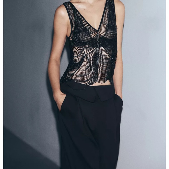 Zara BEADED TOP ZW COLLECTION - Picture 11 of 14